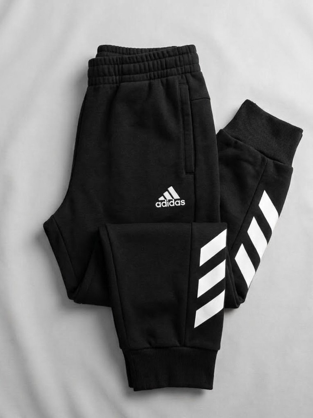 Adidas Youth Boys Joggers - Dark Gray with White Stripes - Size XL (18/20)